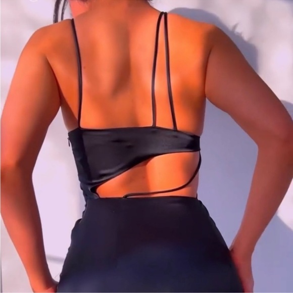 Zara strappy black satin effect dress size XS - Picture 3 of 6